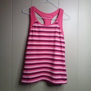 C9 Champion Tank Top M Racer Back Athletic Workout Stripe Pink Black White